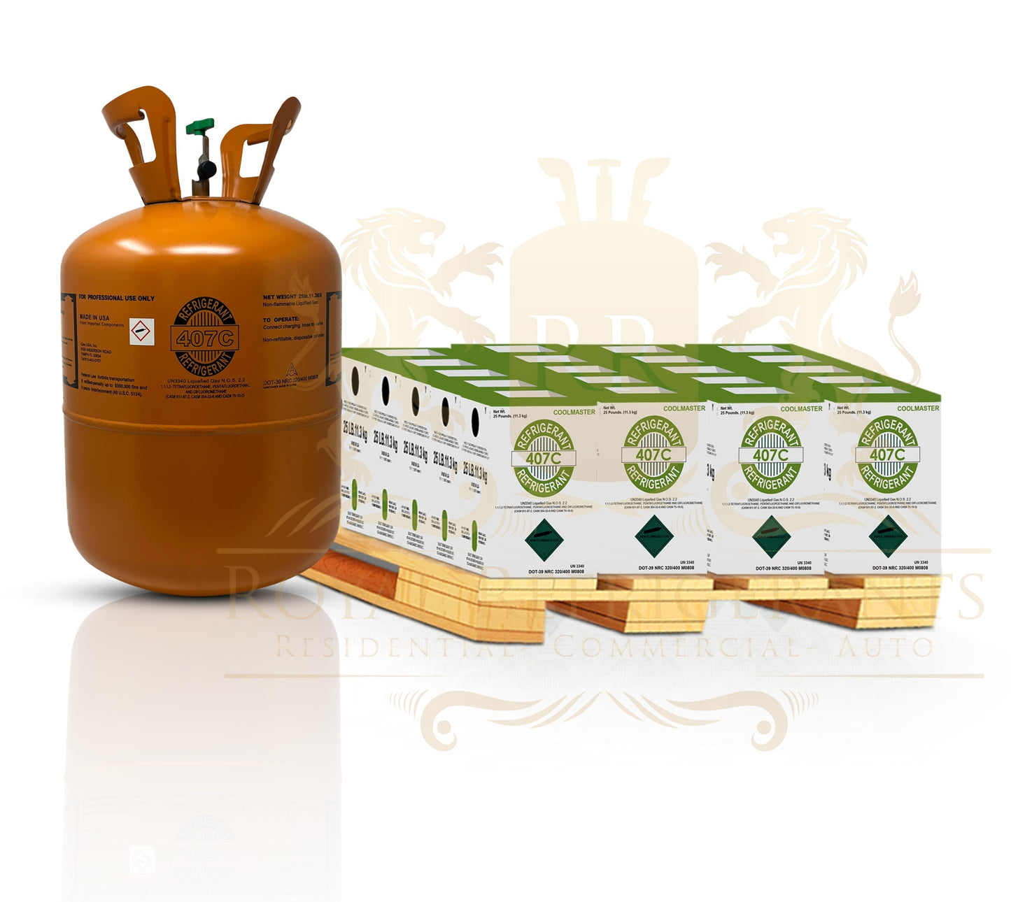 Gas Refrigerante R-407C – 11,3 kg (25 lb) – Nuevo y Sellado