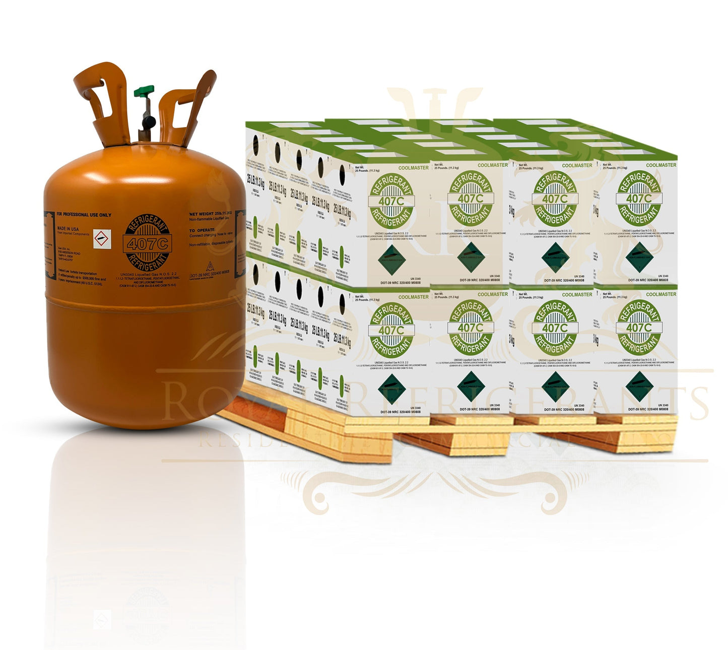 Gas Refrigerante R-407C – 11,3 kg (25 lb) – Nuevo y Sellado